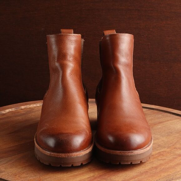 Kork Ease Boots Womens SZ 9M Brown Waylin Leather Ankle Lug Sole Pull On Casual - Picture 3 of 13